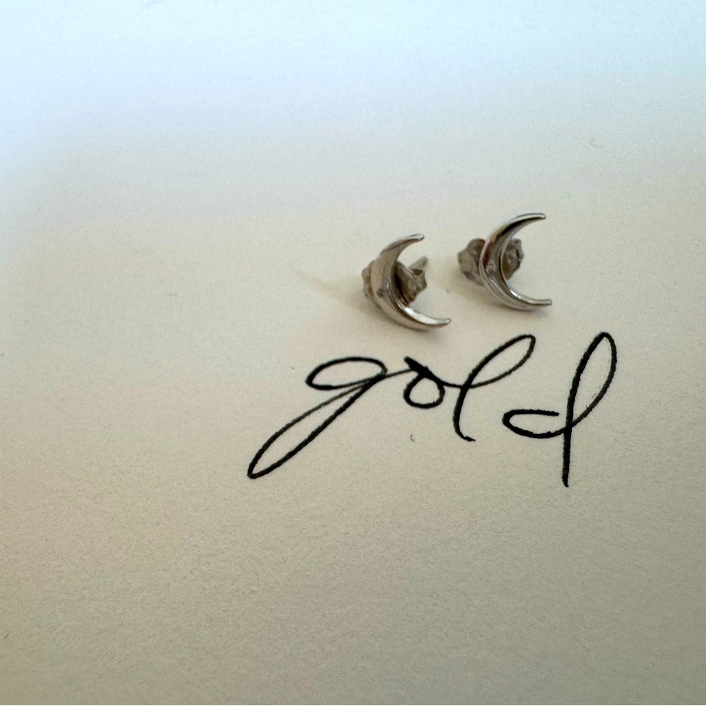 Moon Earrings in white gold with diamonds
